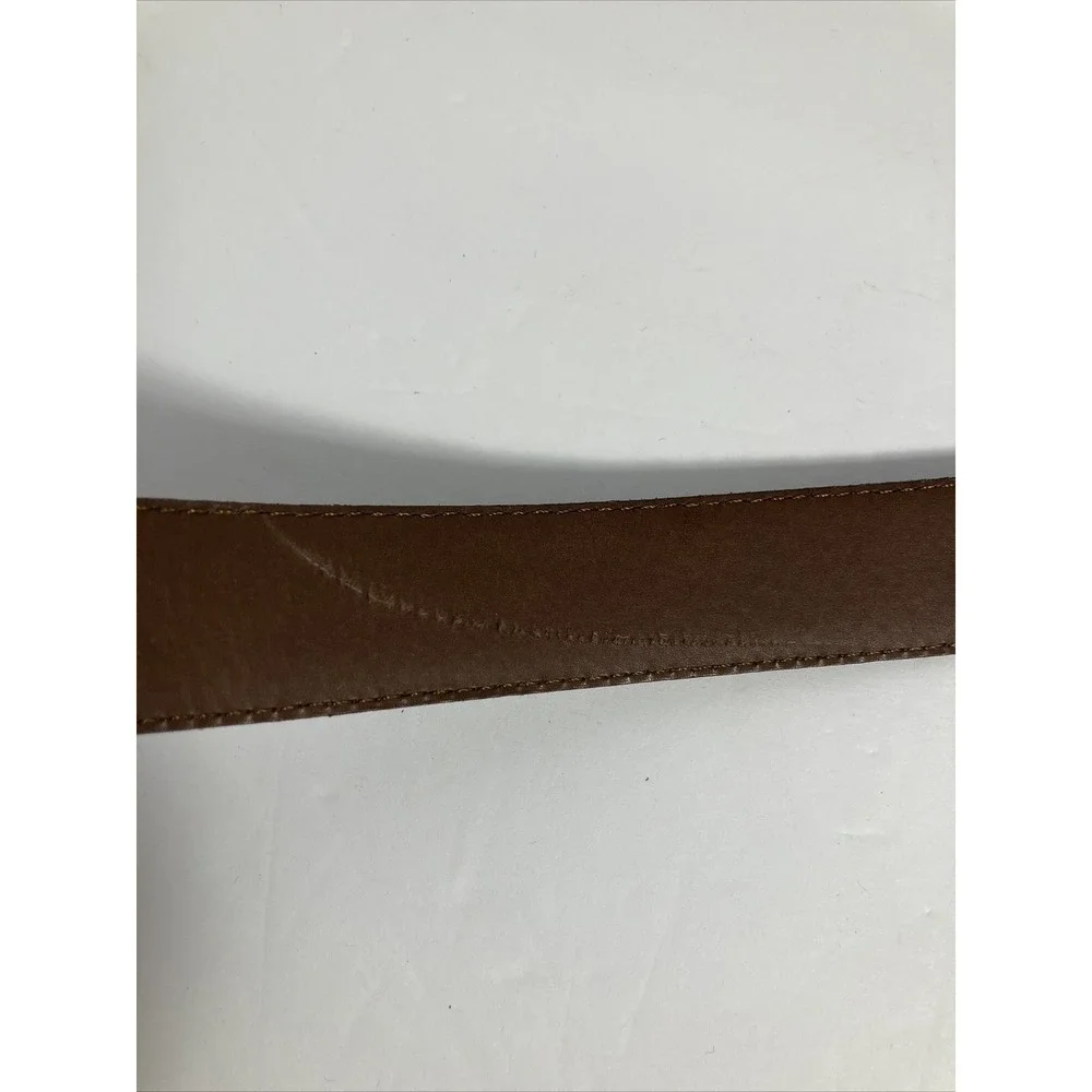 Claiborne Leather Belt Mens 42 Brown Gunmetal Buckle Handcrafted USA Classic‎